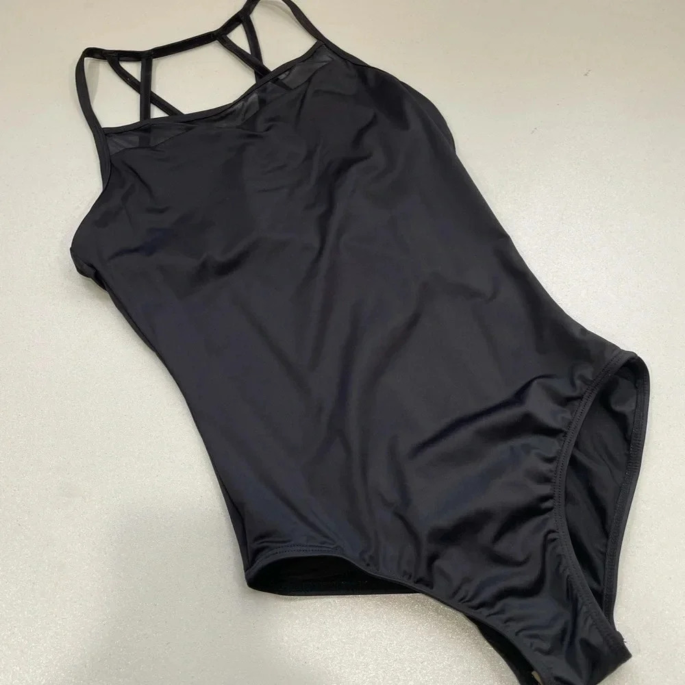 Russian Pointe RP Women’s Small Black Leotard She’s Determined Camisole Ballet